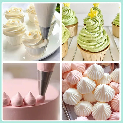 Stainless Steel Piping Nozzles Set Cake Decorating Tips Cream Icing Frosting Baking Tools For Cupcakes Cookies Kitchen Accessory
