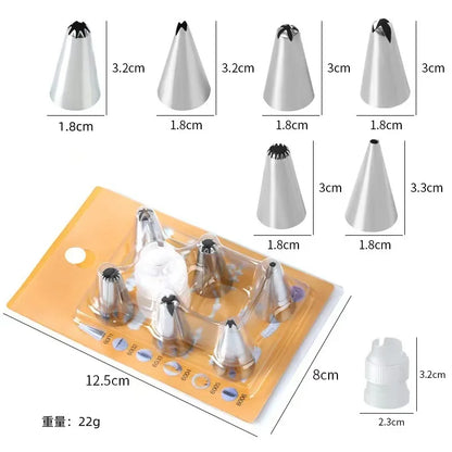 Stainless Steel Piping Nozzles Set Cake Decorating Tips Cream Icing Frosting Baking Tools For Cupcakes Cookies Kitchen Accessory