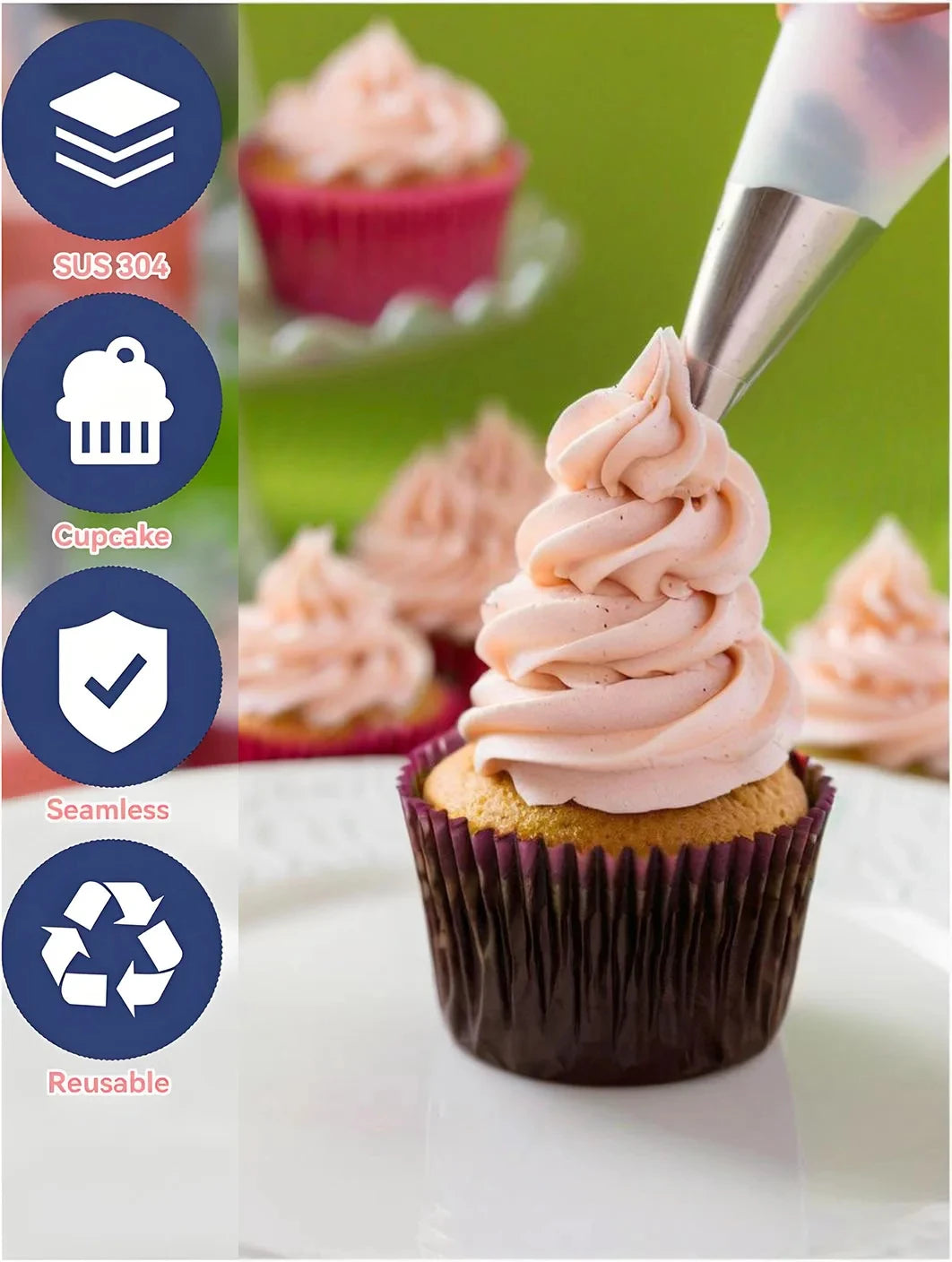 Stainless Steel Piping Nozzles Set Cake Decorating Tips Cream Icing Frosting Baking Tools For Cupcakes Cookies Kitchen Accessory